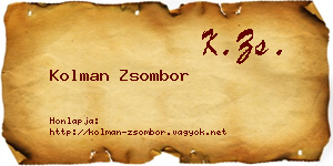 Kolman Zsombor névjegykártya
