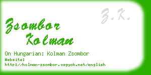 zsombor kolman business card